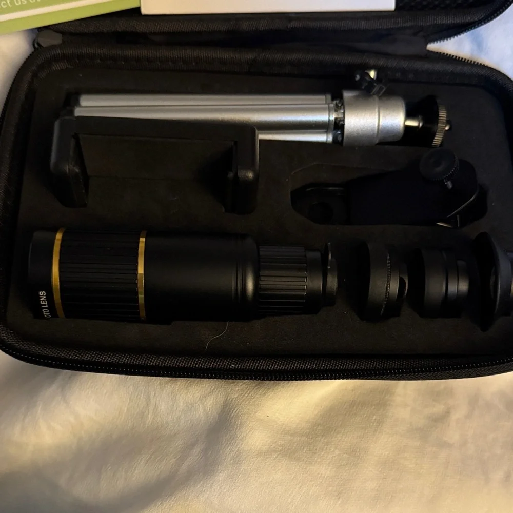 Black Phone Camera Lens Kit with Case